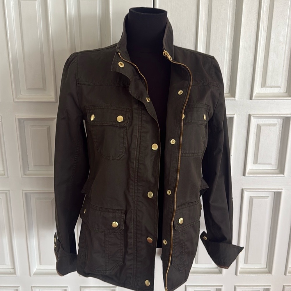 J. Crew women's resin-coated jacket